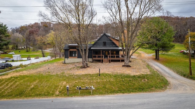 3332 Hill Gap Rd, Bridgewater, VA 22812 - view of front of property with a front lawn, a porch, and metal roof
