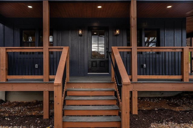 3332 Hill Gap Rd, Bridgewater, VA 22812 - property entrance featuring board and batten siding and a porch