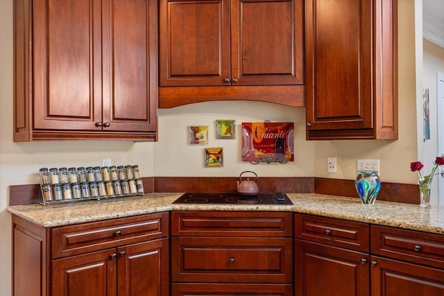 515 Legrande Ave, Waynesboro, VA 22980 - kitchen featuring black electric cooktop and light stone counters