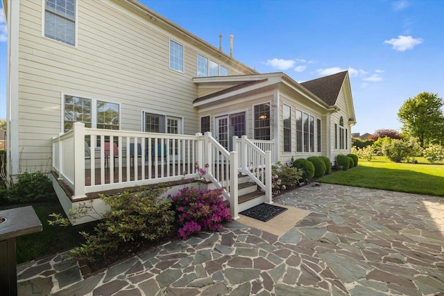 515 Legrande Ave, Waynesboro, VA 22980 - back of property featuring a patio, a wooden deck, and a yard