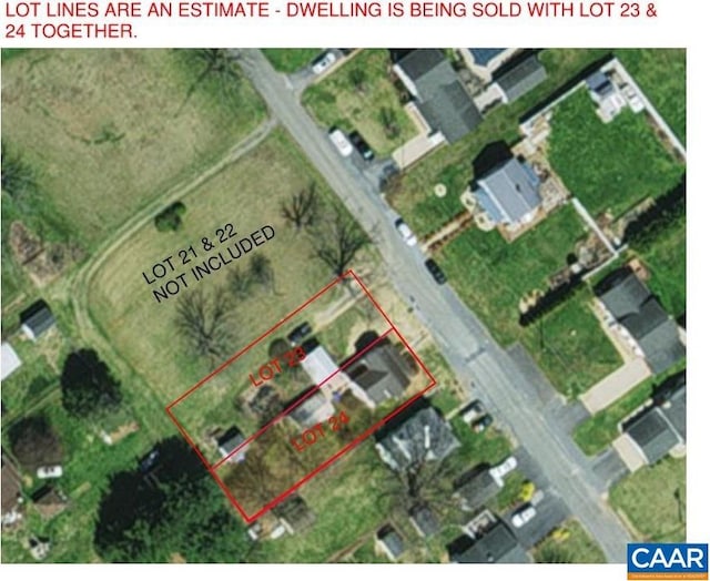 613 6th St, Shenandoah, VA 22849 - map / location featuring property boundaries highlighted