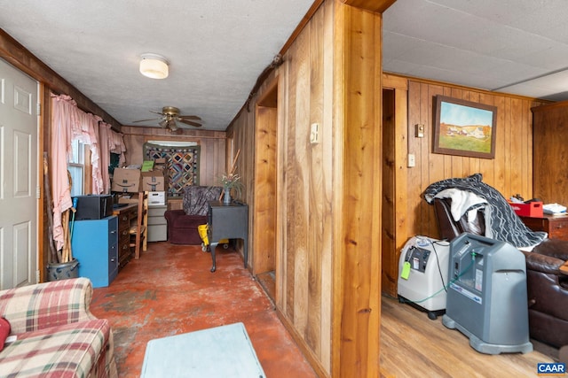 613 6th St, Shenandoah, VA 22849 - hall featuring wood walls and concrete flooring
