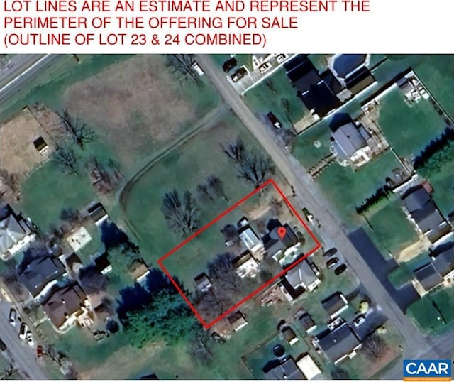 613 6th St, Shenandoah, VA 22849 - map / location featuring property boundaries highlighted