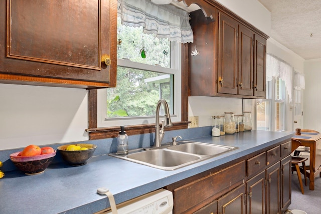 1233 Pinehurst Rd, Staunton, VA 24401 - kitchen featuring dark countertops, dark brown cabinetry, and dishwasher