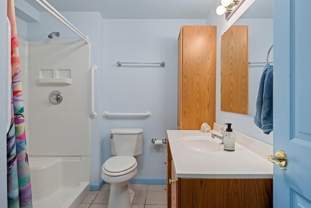 1233 Pinehurst Rd, Staunton, VA 24401 - full bathroom featuring vanity, tile patterned floors, and a shower with shower curtain