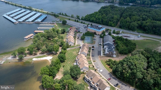 drone / aerial view of a nearby body of water