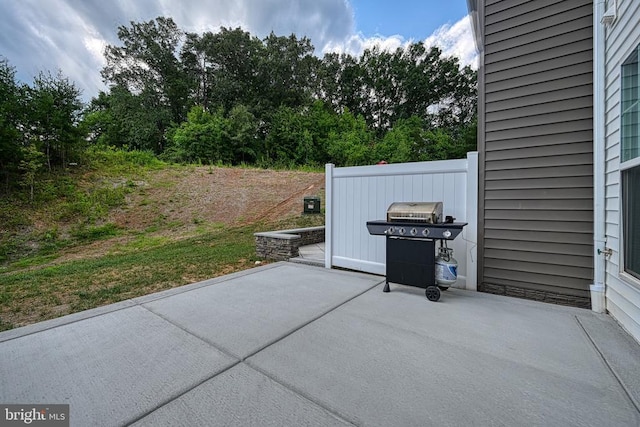 view of patio featuring area for grilling