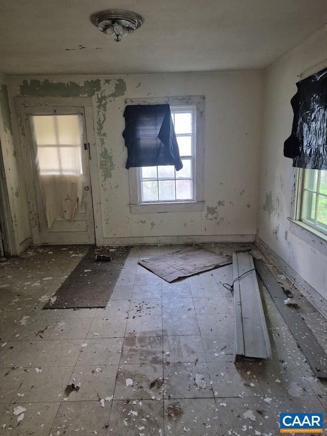 view of spare room