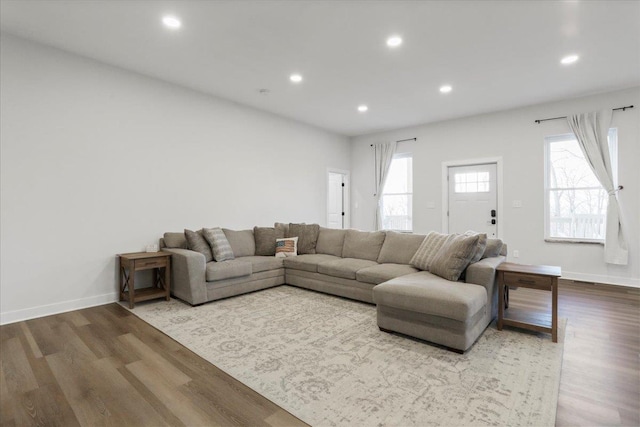 115 Mountain Top Ln, New Market, VA 22844 - living area featuring recessed lighting, baseboards, and wood finished floors