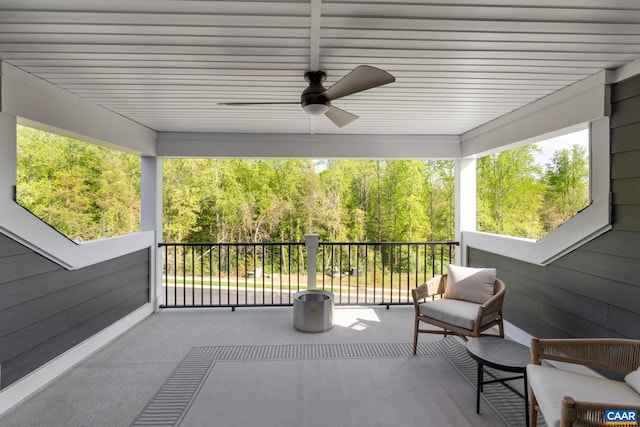 1234 Laconia Ln, Charlottesville, VA 22911 - view of patio / terrace with a ceiling fan and a balcony