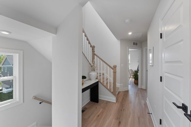 1234 Laconia Ln, Charlottesville, VA 22911 - interior space with stairs, light wood-type flooring, visible vents, baseboards, and recessed lighting