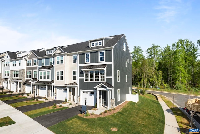 1234 Laconia Ln, Charlottesville, VA 22911 - townhome / multi-family property featuring driveway, a garage, metal roof, board and batten siding, and a standing seam roof