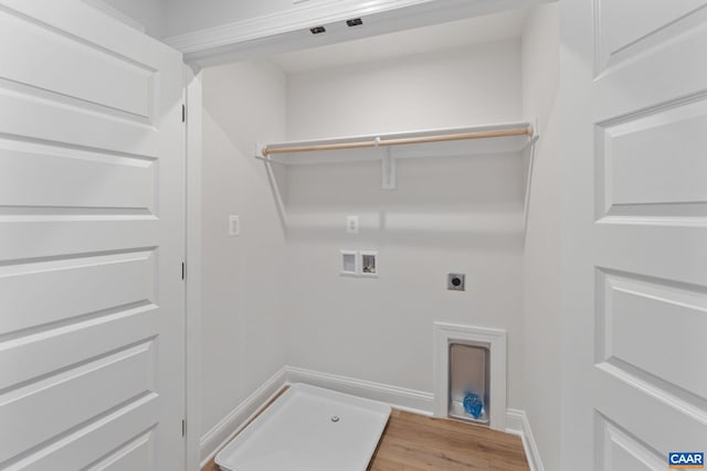 27 Woodburn Rd, Charlottesville, VA 22901 - washroom with washer hookup, hookup for an electric dryer, and light wood-style floors