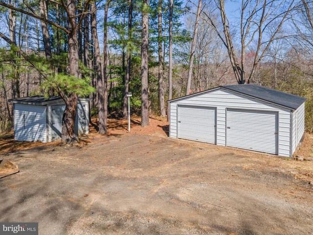 view of garage