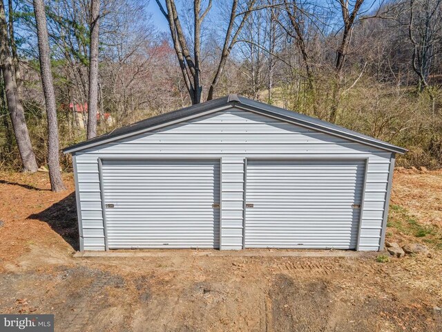 view of garage