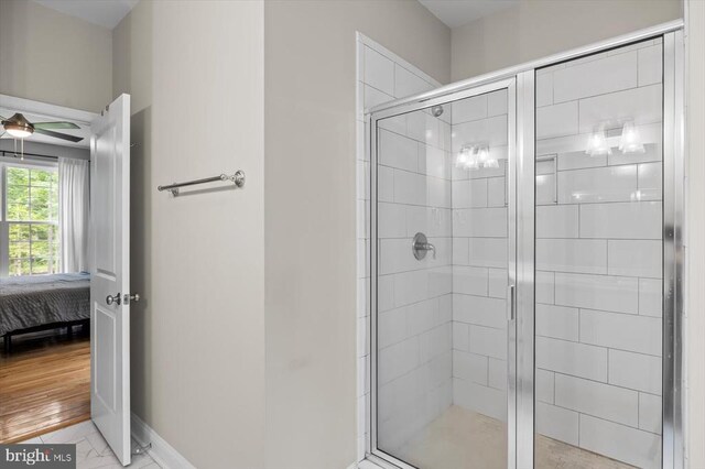 109 Poplar Dr, Louisa, VA 23093 - ensuite bathroom featuring a shower stall and ceiling fan