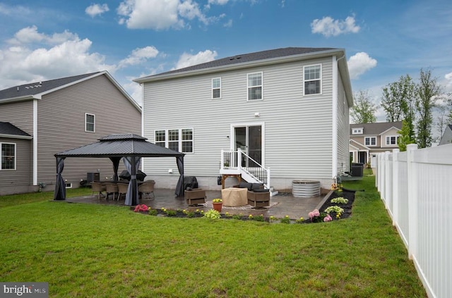 back of house featuring a gazebo, a patio area, and entry steps