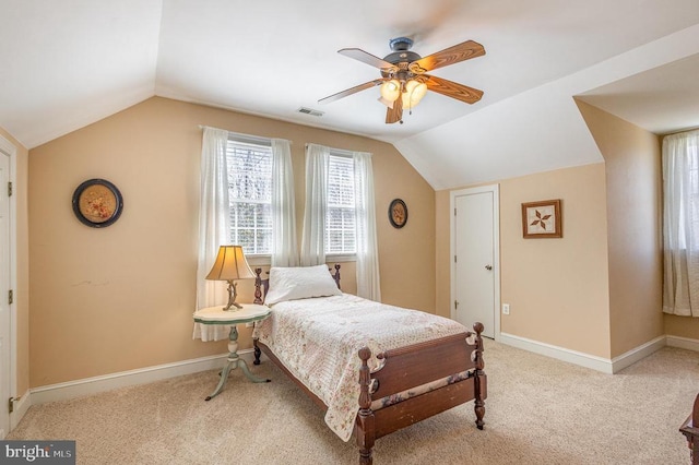3617 Hidden Acres Way, Partlow, VA 22534 - carpeted bedroom featuring lofted ceiling and a ceiling fan