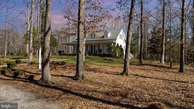 3617 Hidden Acres Way, Partlow, VA 22534 - view of front of house featuring a porch and a front lawn