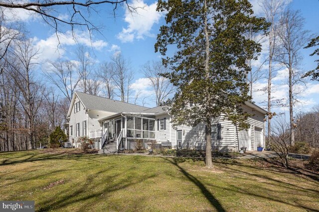 3617 Hidden Acres Way, Partlow, VA 22534 - view of side of property featuring a yard, a sunroom, and a garage