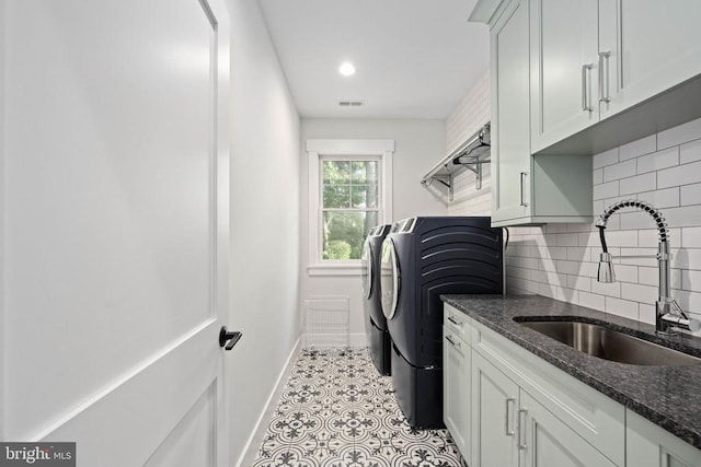 11606 Little Bay Harbor Way, Spotsylvania, VA 22551 - laundry room featuring separate washer and dryer, cabinet space, and recessed lighting