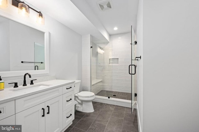 11606 Little Bay Harbor Way, Spotsylvania, VA 22551 - full bathroom featuring vanity, a stall shower, and recessed lighting