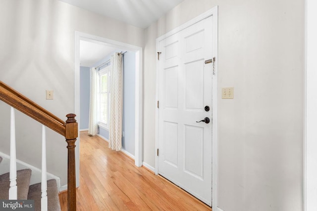 5310 Leavells Crossing Dr, Fredericksburg, VA 22407 - foyer with light wood-style floors and stairway