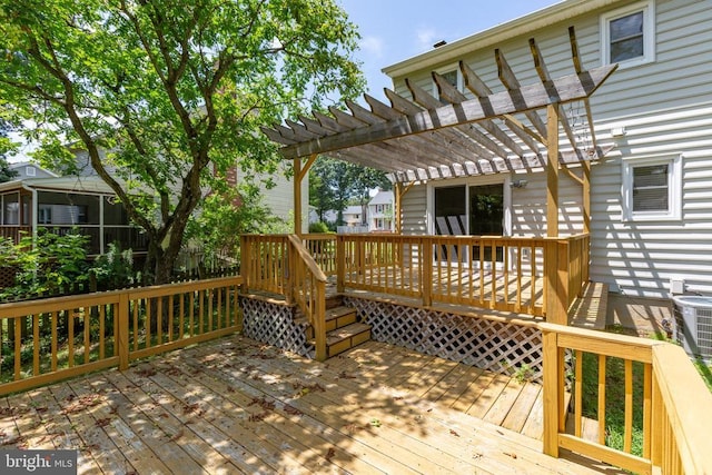 5310 Leavells Crossing Dr, Fredericksburg, VA 22407 - wooden deck featuring a pergola
