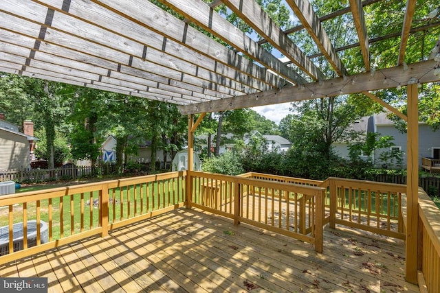 5310 Leavells Crossing Dr, Fredericksburg, VA 22407 - wooden deck with a storage shed and a pergola