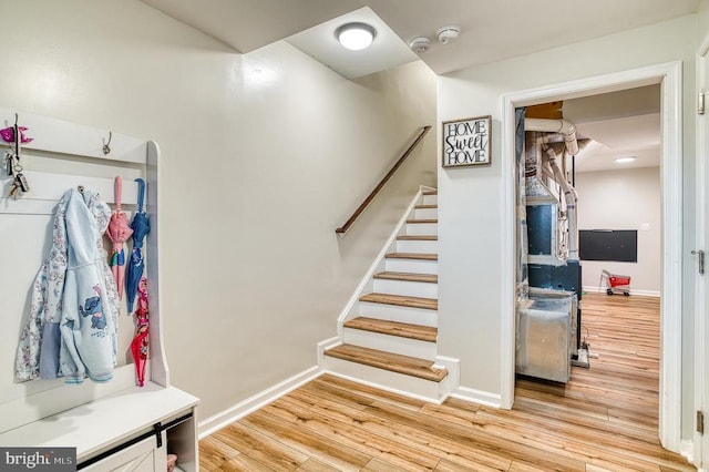 1905 Crepe Myrtle Ln, Culpeper, VA 22701 - staircase with wood finished floors and baseboards