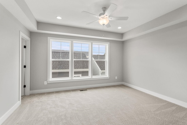 3247 Preston Shore Dr Unit 18D, Rockingham, VA 22801 - unfurnished room with baseboards, light colored carpet, ceiling fan, and recessed lighting