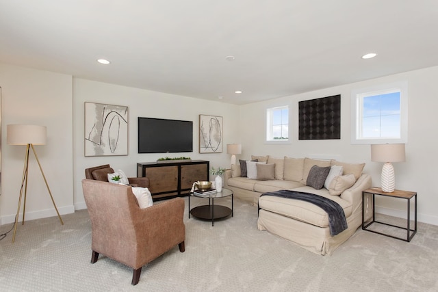 3247 Preston Shore Dr Unit 18D, Rockingham, VA 22801 - carpeted living room with baseboards and recessed lighting