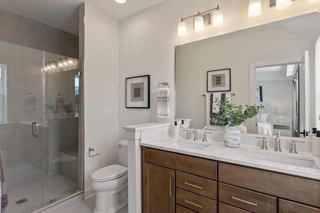 3247 Preston Shore Dr Unit 18D, Rockingham, VA 22801 - full bath featuring toilet, double vanity, a shower stall, and connected bathroom