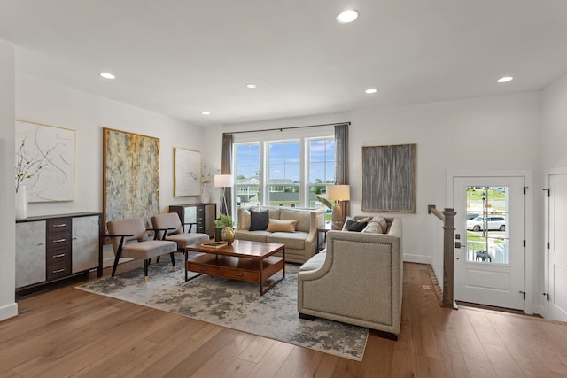 3247 Preston Shore Dr Unit 18D, Rockingham, VA 22801 - living area with hardwood / wood-style floors, recessed lighting, and baseboards