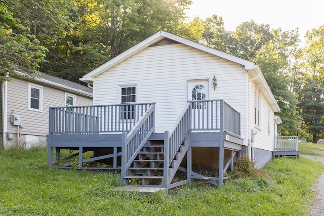 99 Sharp Hill Ln, Hinton, VA 22831 - rear view of property with a wooden deck and view of scattered trees