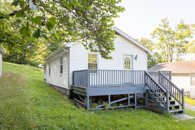 99 Sharp Hill Ln, Hinton, VA 22831 - back of house with a wooden deck and a yard