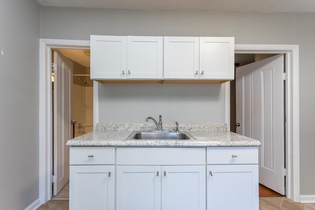 99 Sharp Hill Ln, Hinton, VA 22831 - kitchen with light tile patterned flooring, light countertops, and white cabinets
