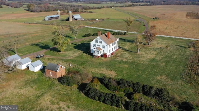bird's eye view with a rural view