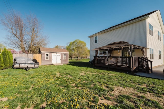 728 Mason St, Dayton, VA 22821 - rear view of house with a gazebo, an outbuilding, and a deck