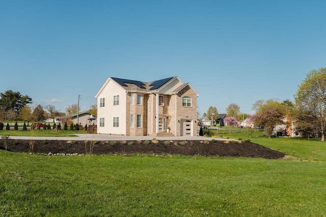 728 Mason St, Dayton, VA 22821 - view of home's exterior featuring roof mounted solar panels and a garage