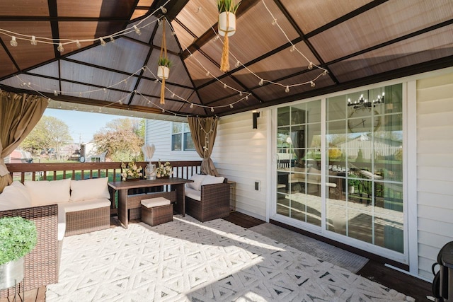 728 Mason St, Dayton, VA 22821 - view of patio featuring a gazebo and outdoor lounge area