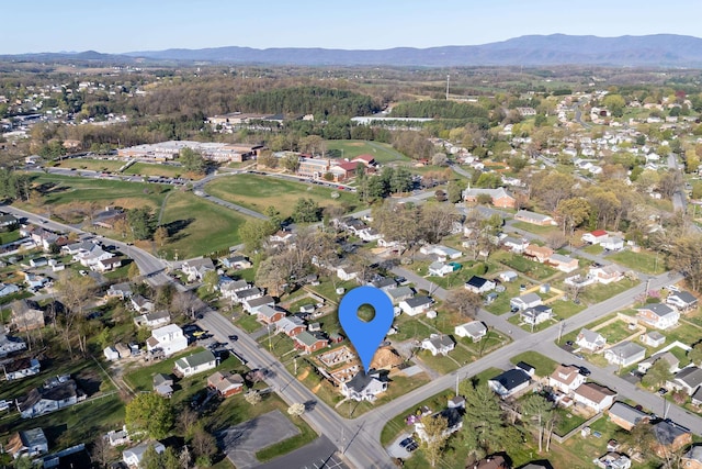 aerial view with a mountain view