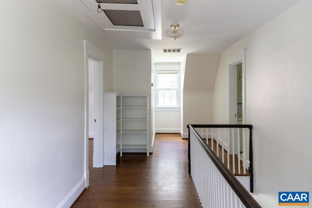 2201 Stadium Rd, Charlottesville, VA 22903 - corridor featuring dark wood finished floors and an upstairs landing