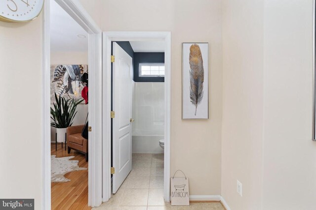 corridor with baseboards