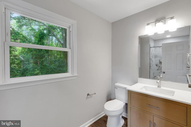 11808 Rutherford Dr, Fredericksburg, VA 22407 - bathroom with a shower, vanity, and wood finished floors