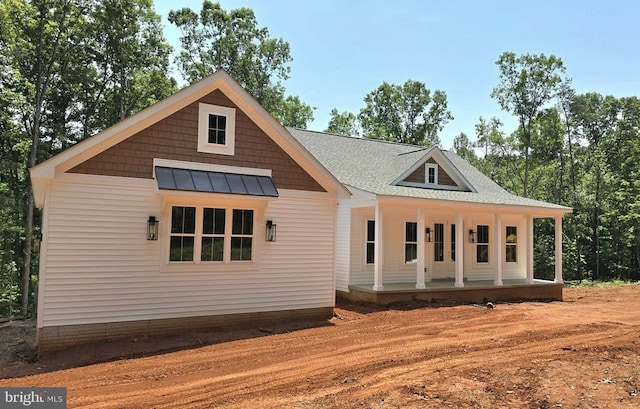 4120 Cabin Rd, Reva, VA 22735 - view of front of home with a porch, a standing seam roof, and a shingled roof