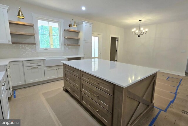 4120 Cabin Rd, Reva, VA 22735 - kitchen with open shelves, tasteful backsplash, plenty of natural light, light countertops, and recessed lighting