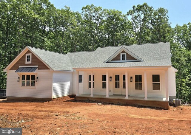 4120 Cabin Rd, Reva, VA 22735 - view of front of property featuring covered porch, roof with shingles, and view of scattered trees