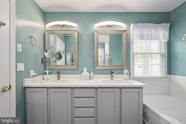 604 Mt Pleasant Dr, Locust Grove, VA 22508 - full bath featuring a garden tub, double vanity, and a sink