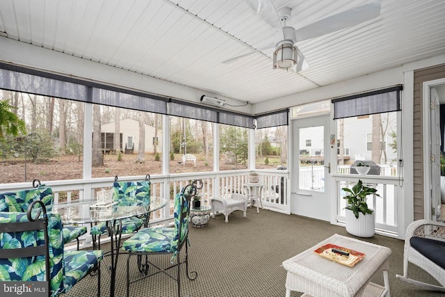 604 Mt Pleasant Dr, Locust Grove, VA 22508 - sunroom / solarium with ceiling fan and outdoor dining area